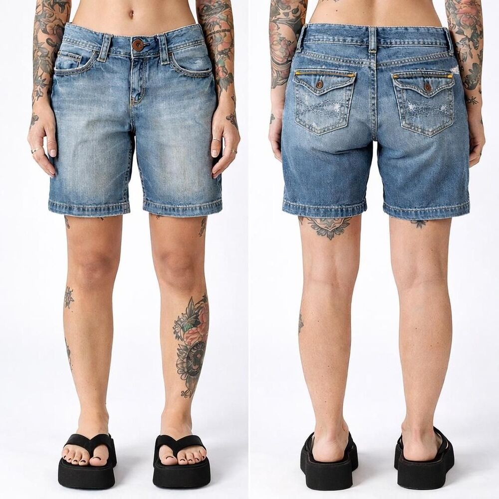 Aeropostale Denim Bermuda Shorts Juniors Size 11/12 Y2K Mid Rise Y2K 30 Waist